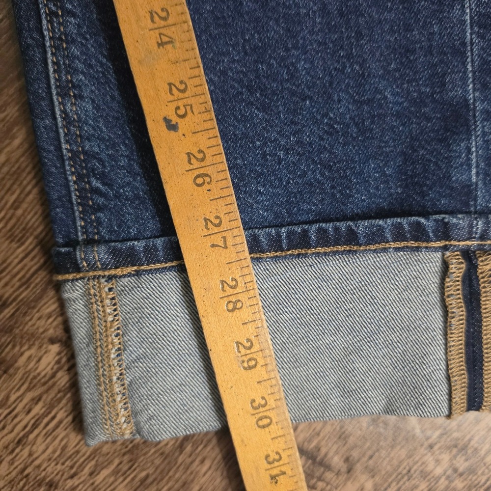 AMERICAN EAGLE Jeans Women 6 Dark Blue Super High-Rise Straight Stretch Denim - Picture 2 of 7
